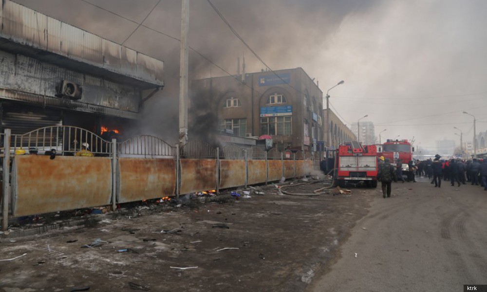 На Ошском рынке произошел крупный пожар