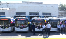 Борбор калаага заманбап жаңы троллейбустар алынып келинди