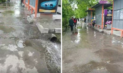 Элдик репортер: Арыктардан ашкан суу тротуарды каптап жатат