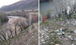 Элдик репортер: Каныш-Кыя айылындагы таштанды сайдын суусуна төгүлүүдө