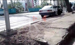 Чүй-Фучик көчөсүнүн кесилишинде электр чубалгылары жерде жатат