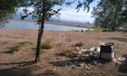 Ысык-Көл жээгинде чачылган таштанды 