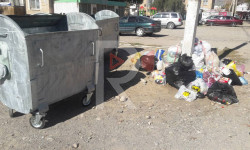 Эл жашаган, балдар ойногон жайда жайгашкан таштанды челек