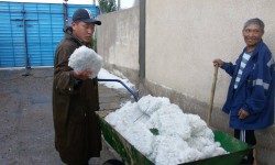 Балыкчы шаарында мөндүр жаады 