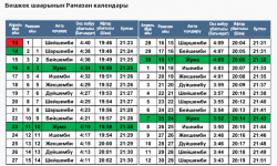 Календарь Орозо-2021