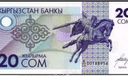 Кыргызстандын 20 сомдук купюрасы аукционго коюлду
