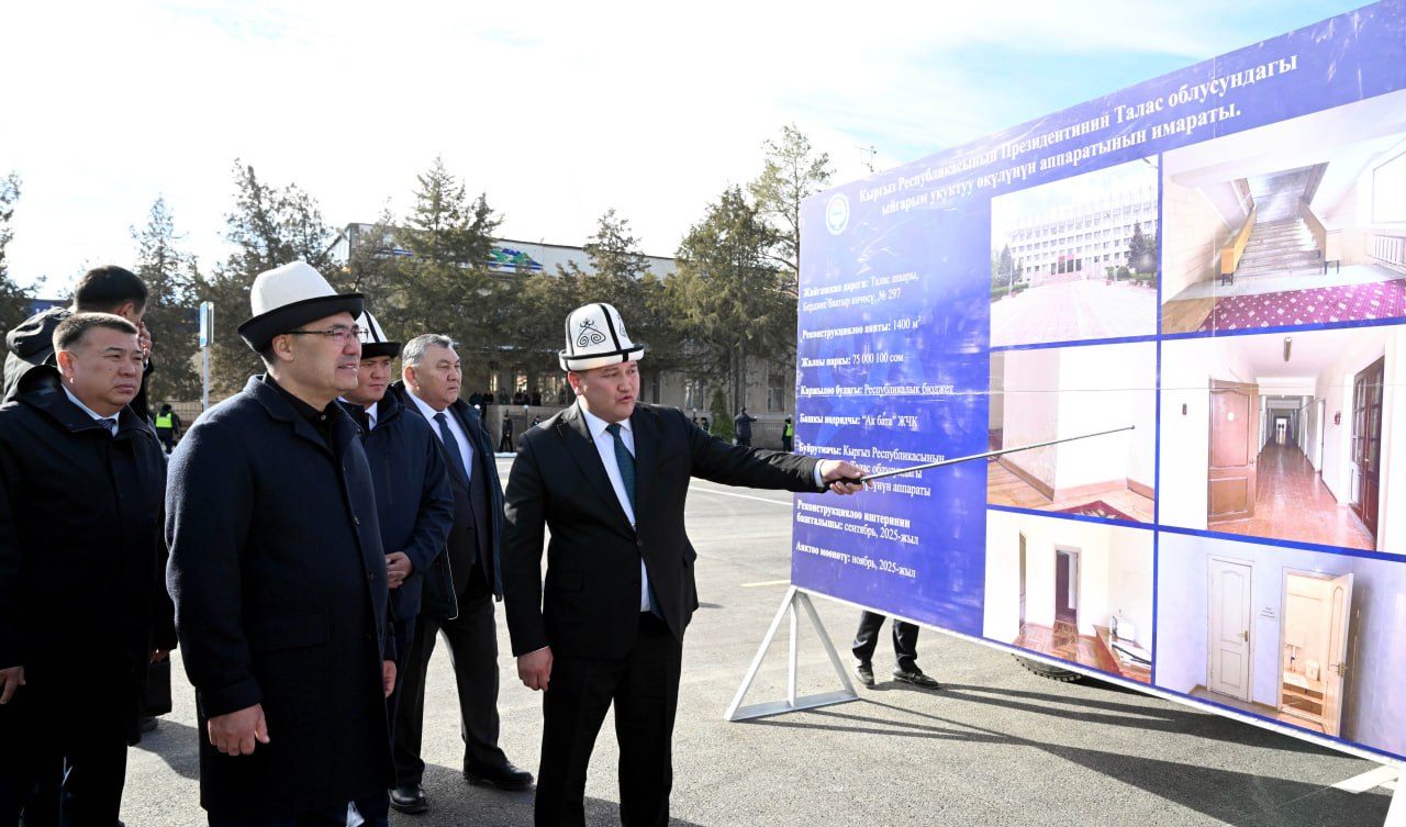 Президент Садыр Жапаров Таластагы борбордук парктын курулушунун жүрүшү менен таанышты