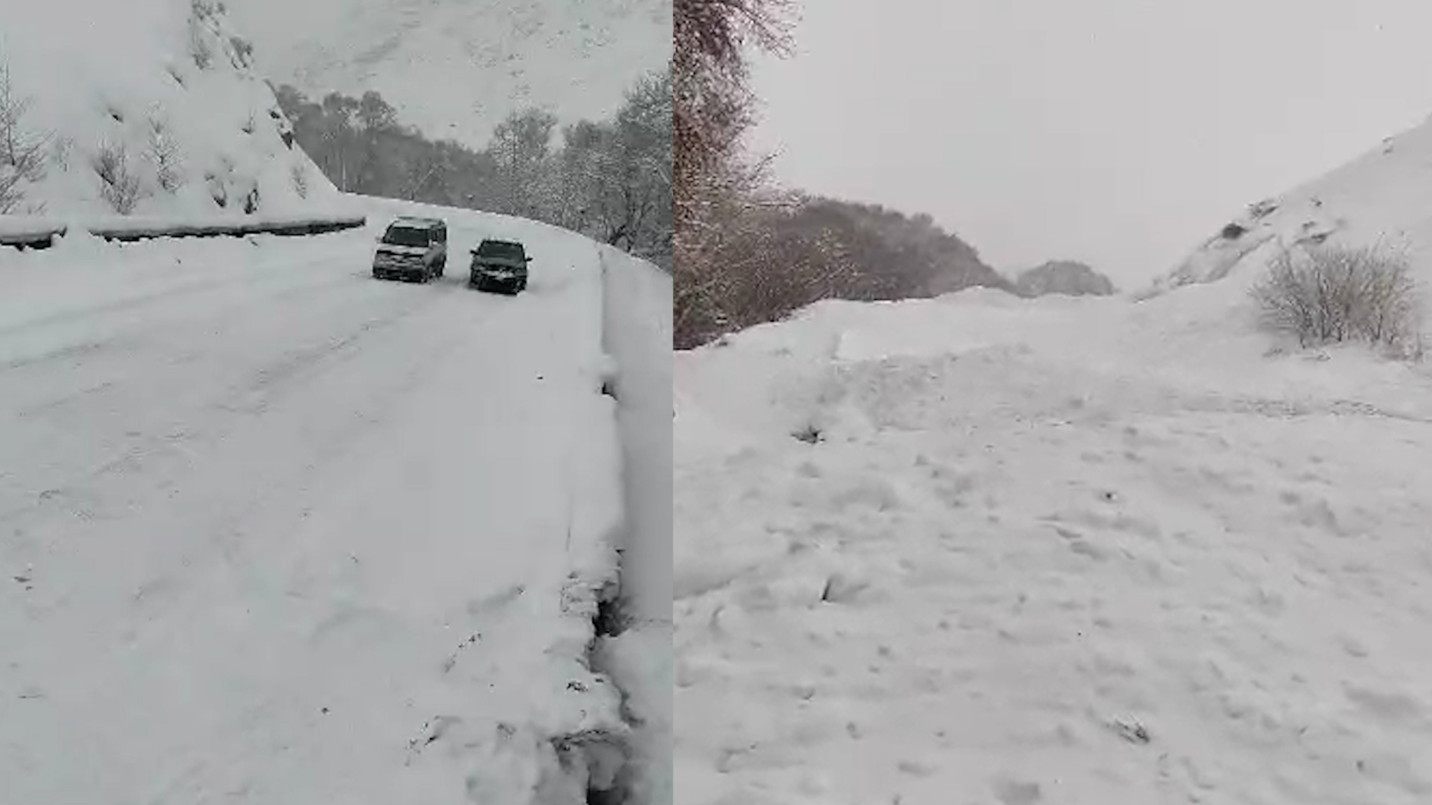 Түндүк—Түштүк альтернативдик унаа жолунда 1000 жана 2400 м³ көлөмүндө кар көчкү түштү