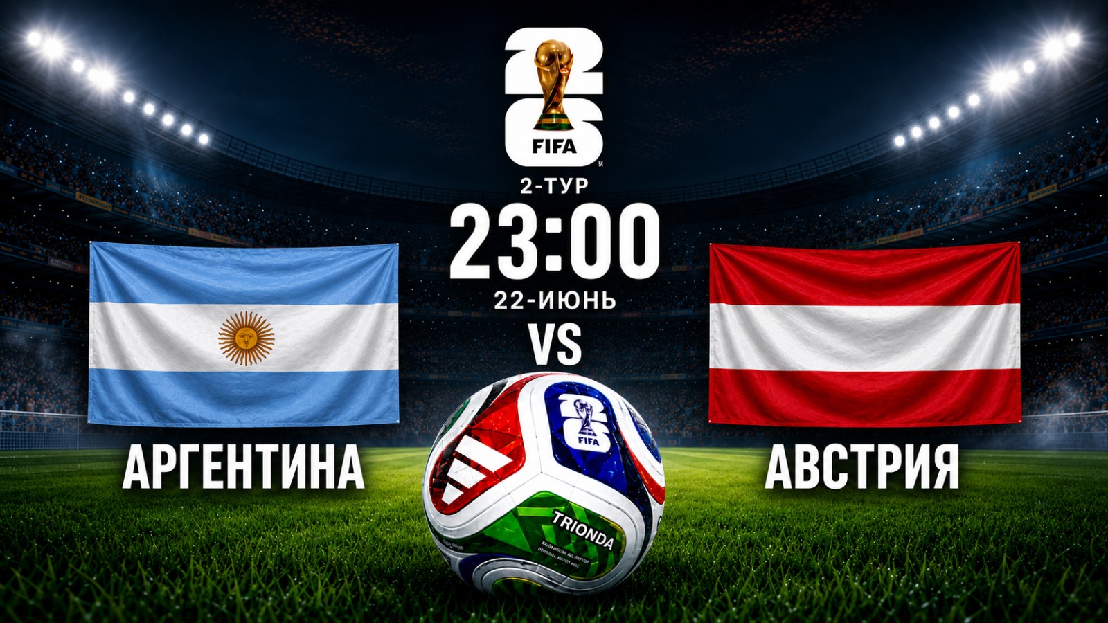 Дүйнө чемпионаты-2026: Аргентина - Австрия курамалары беттешет