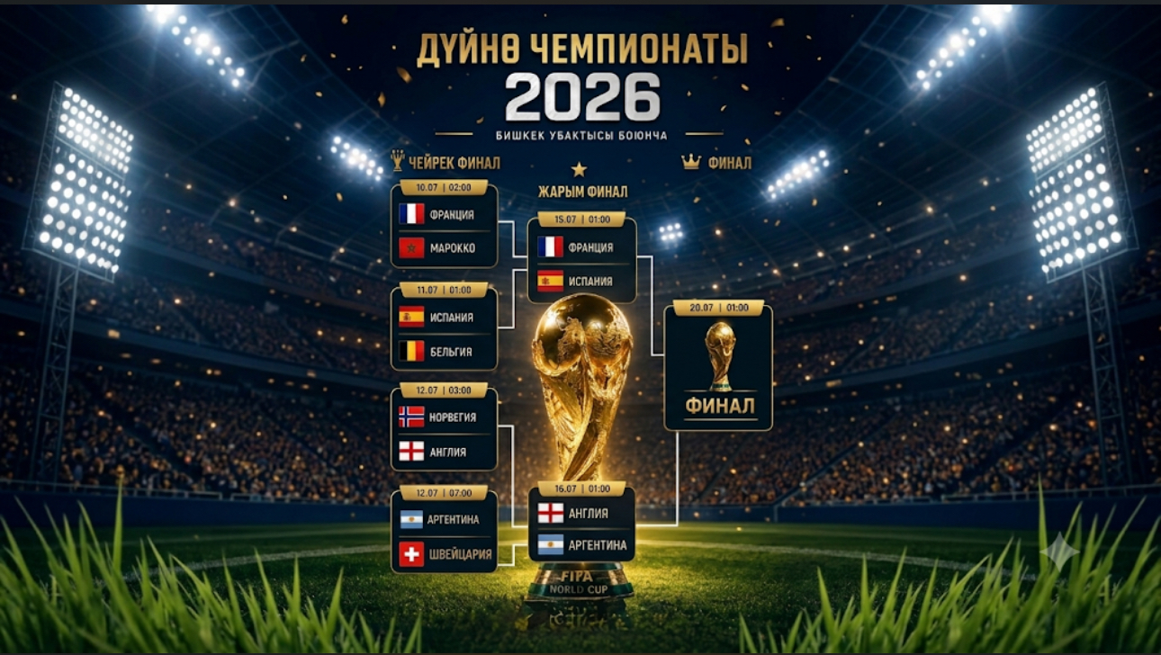 Дүйнө Чемпионаты-2026: Жарым финалдын бардык жуптары аныкталды