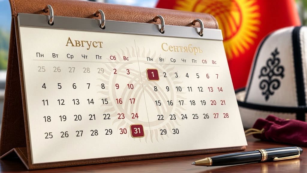 31-август - майрамдык эс алуу күнү, 1-сентябрь - Бишкекте кошумча эс алуу күнү