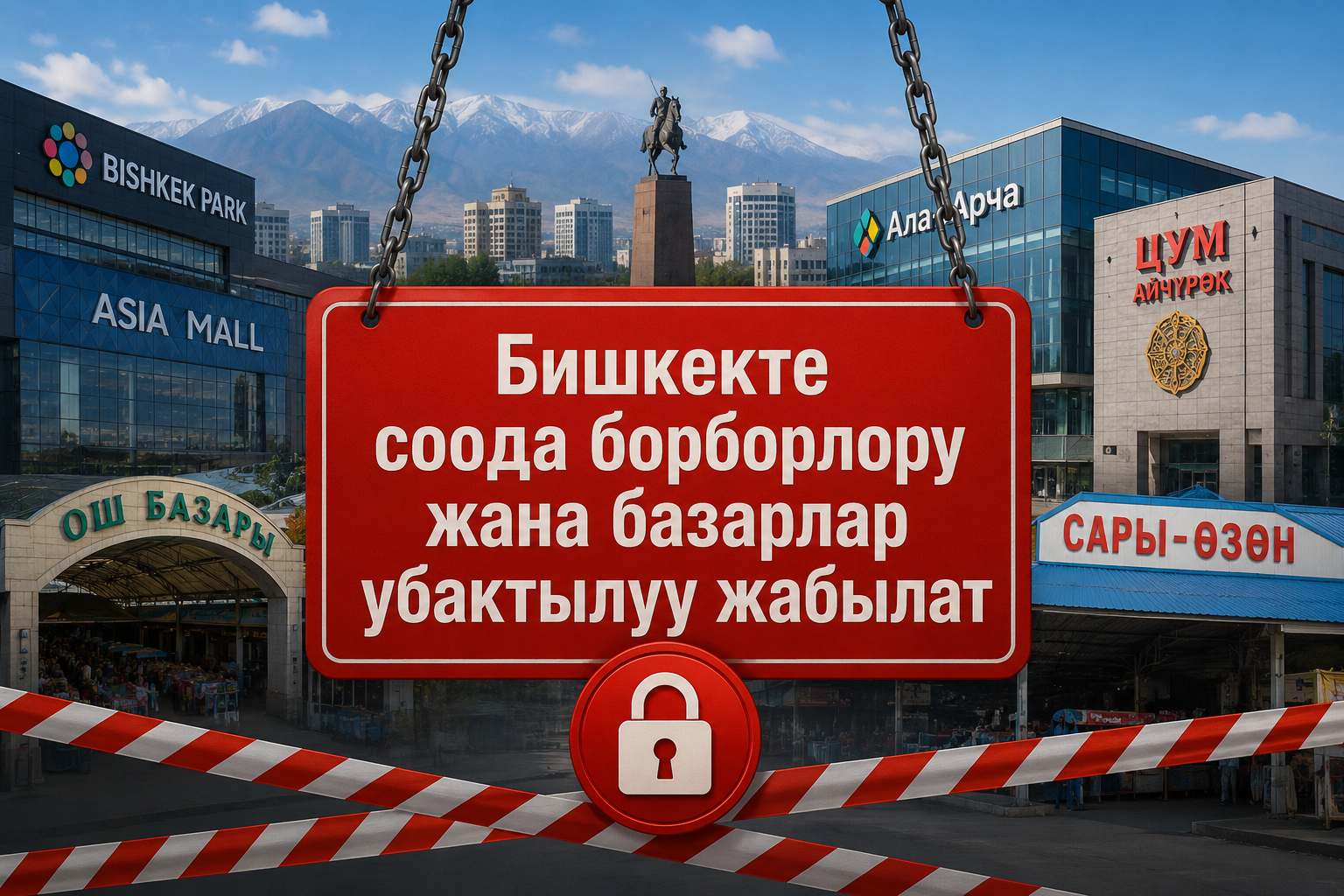 Бишкекте соода борборлору жана базарлар убактылуу жабылат